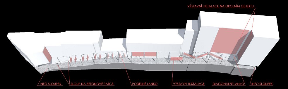 galerie, ulička, návrh venkovních prostor, Liberec, Galerie v uličce, návrh, studie, projekt, Vít Lopatovský, architekt