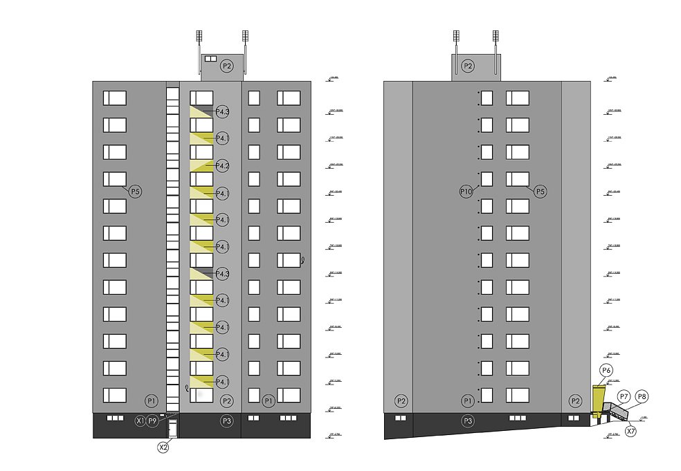 revitalizace, obvod domu, obvodový plášť, panelový dům, zateplení, fasáda, výměna oken, Liberec, návrh budov, studie, projekt, architekt, Vít Lopatovský,