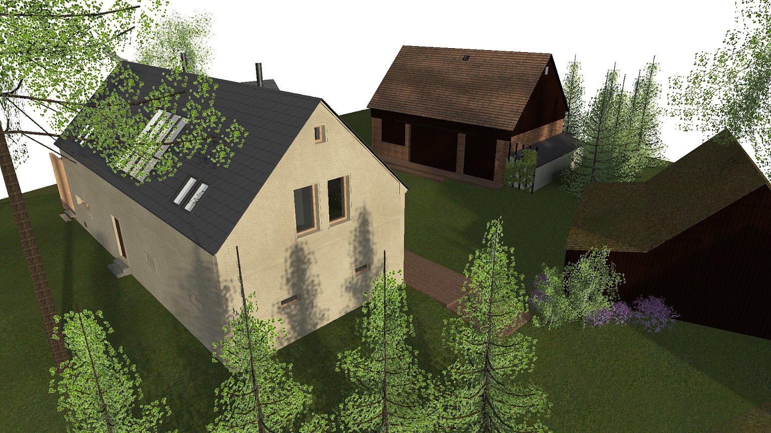 rekonstrukce, rodinný dům, stodola, návrh interiéru, návrh budovy, návrh domu, návrh zahrady, projekt, studie, architekt, Vít Lopatovský, Pertoltice