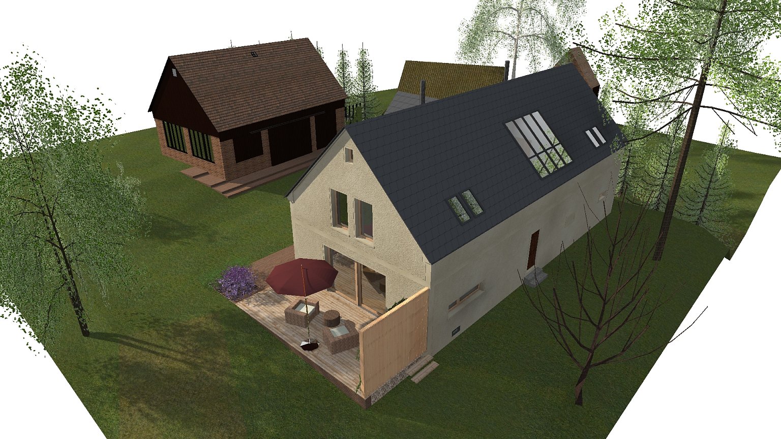 rekonstrukce, rodinný dům, stodola, návrh interiéru, návrh budovy, návrh domu, návrh zahrady, projekt, studie, architekt, Vít Lopatovský, Pertoltice