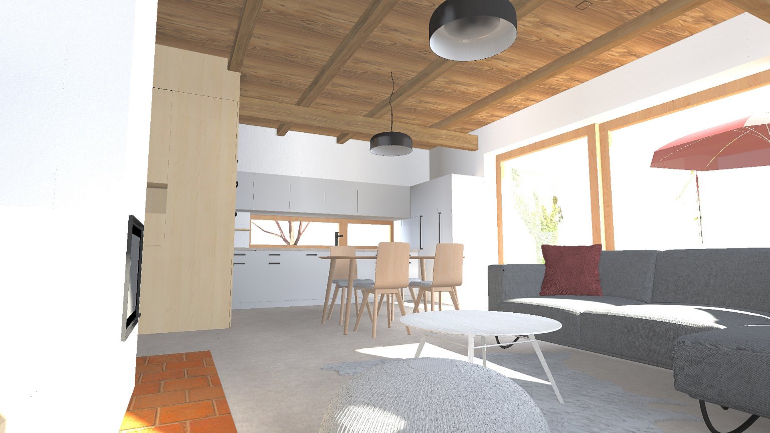 rekonstrukce, rodinný dům, stodola, návrh interiéru, návrh budovy, návrh domu, návrh zahrady, projekt, studie, architekt, Vít Lopatovský, Pertoltice