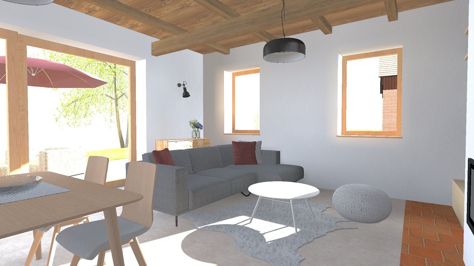 rekonstrukce, rodinný dům, stodola, návrh interiéru, návrh budovy, návrh domu, návrh zahrady, projekt, studie, architekt, Vít Lopatovský, Pertoltice