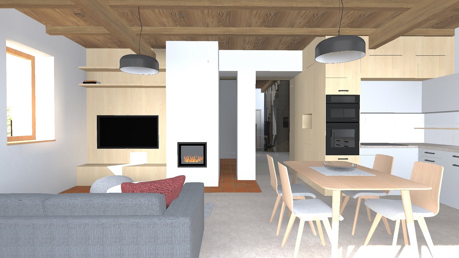 rekonstrukce, rodinný dům, stodola, návrh interiéru, návrh budovy, návrh domu, návrh zahrady, projekt, studie, architekt, Vít Lopatovský, Pertoltice