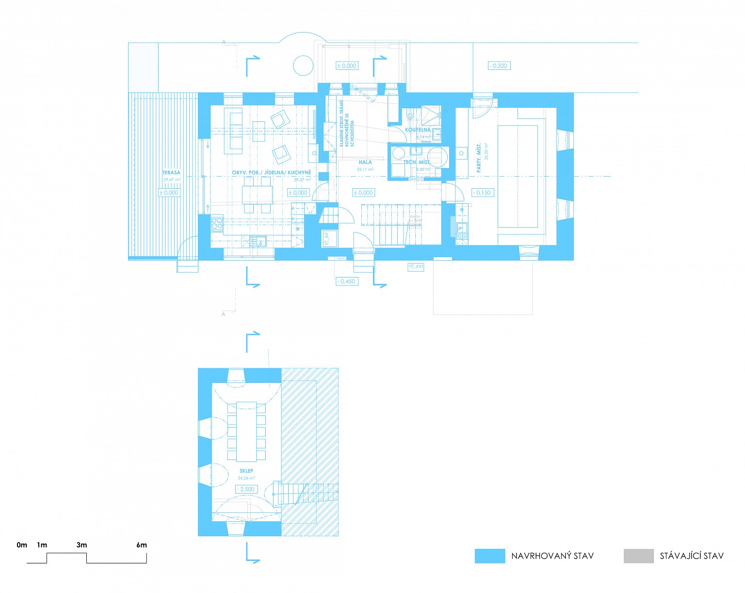 rekonstrukce, rodinný dům, stodola, návrh interiéru, návrh budovy, návrh domu, návrh zahrady, projekt, studie, architekt, Vít Lopatovský, Pertoltice