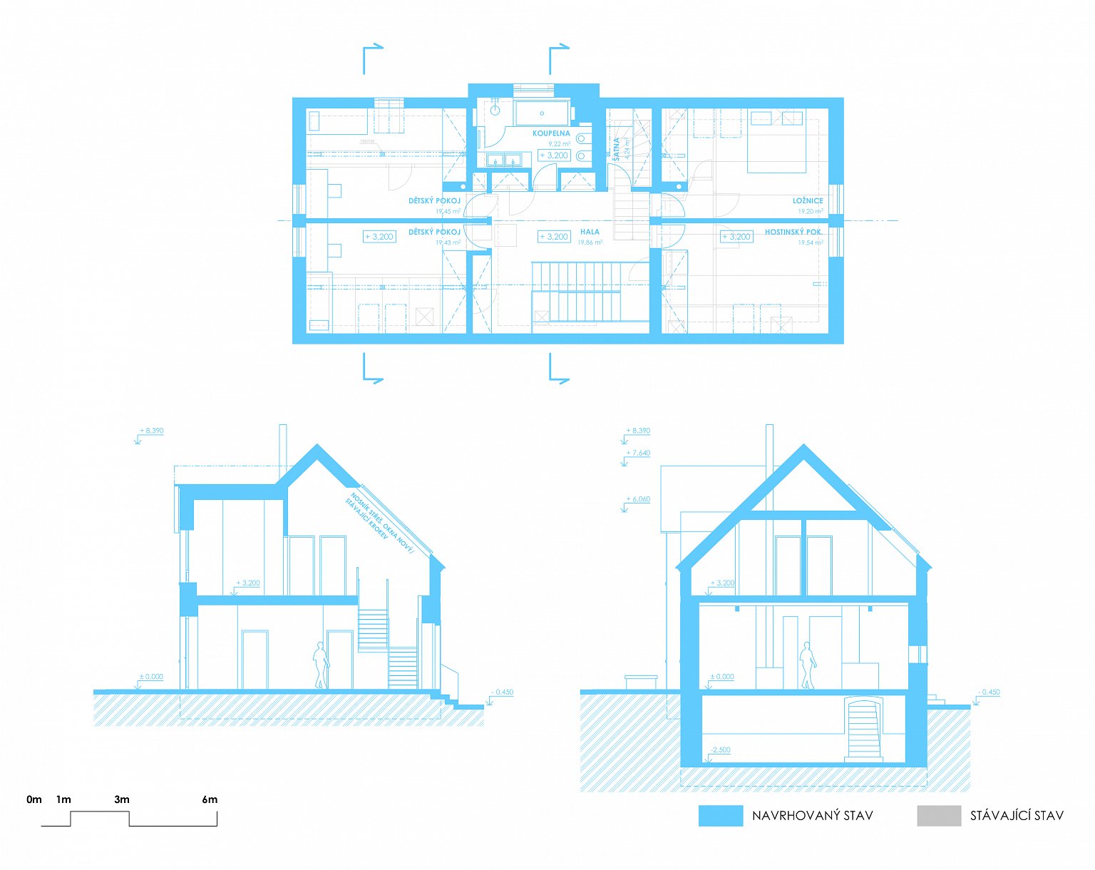 rekonstrukce, rodinný dům, stodola, návrh interiéru, návrh budovy, návrh domu, návrh zahrady, projekt, studie, architekt, Vít Lopatovský, Pertoltice