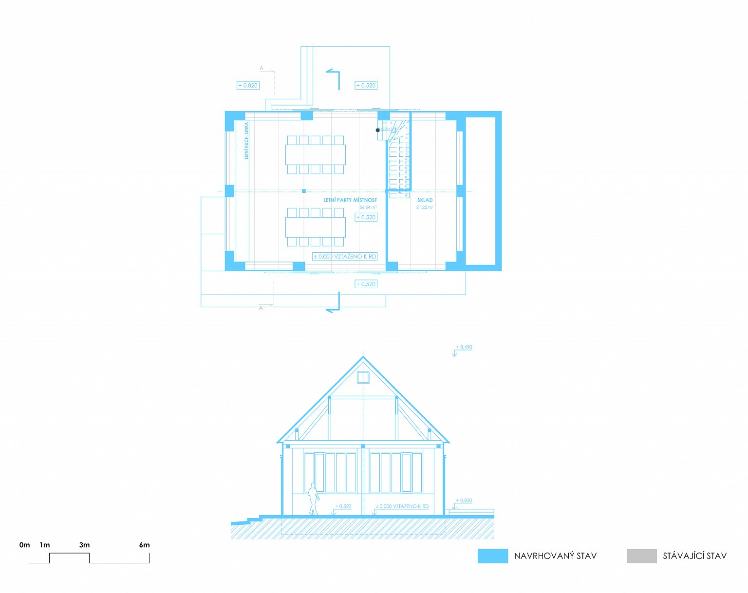 rekonstrukce, rodinný dům, stodola, návrh interiéru, návrh budovy, návrh domu, návrh zahrady, projekt, studie, architekt, Vít Lopatovský, Pertoltice