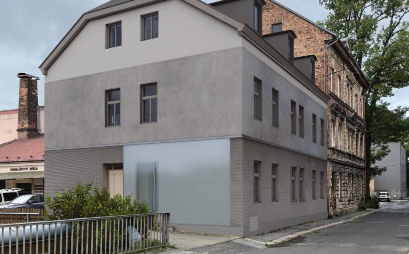 Liberec, architekt, architektonická studie, rekonstrukce, polyfunkční dům, bytový dům, návrh, parkoviště, exteriér, interiér, fasáda