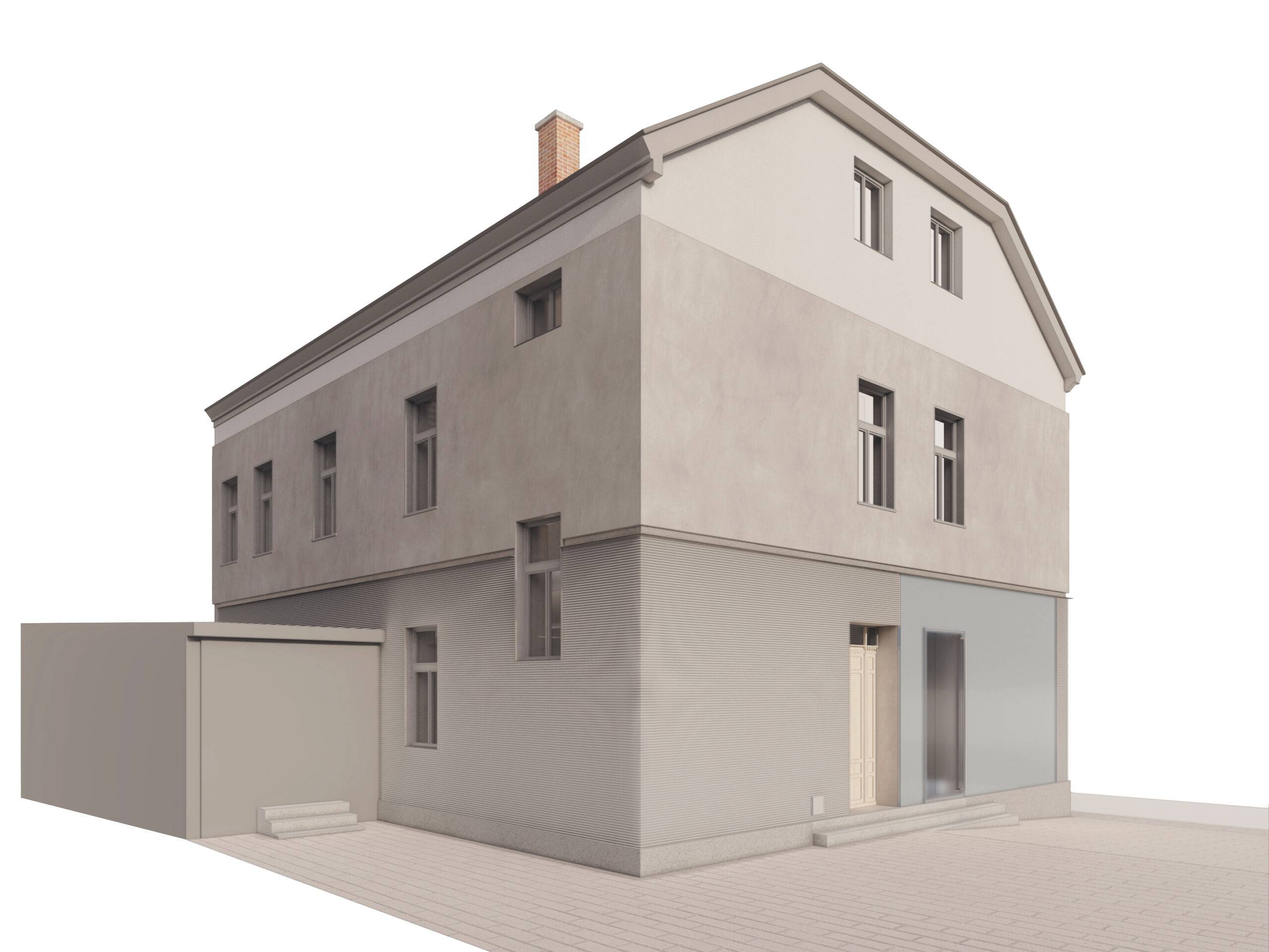 Liberec, architekt, architektonická studie, rekonstrukce, polyfunkční dům, bytový dům, návrh, parkoviště, exteriér, interiér, fasáda