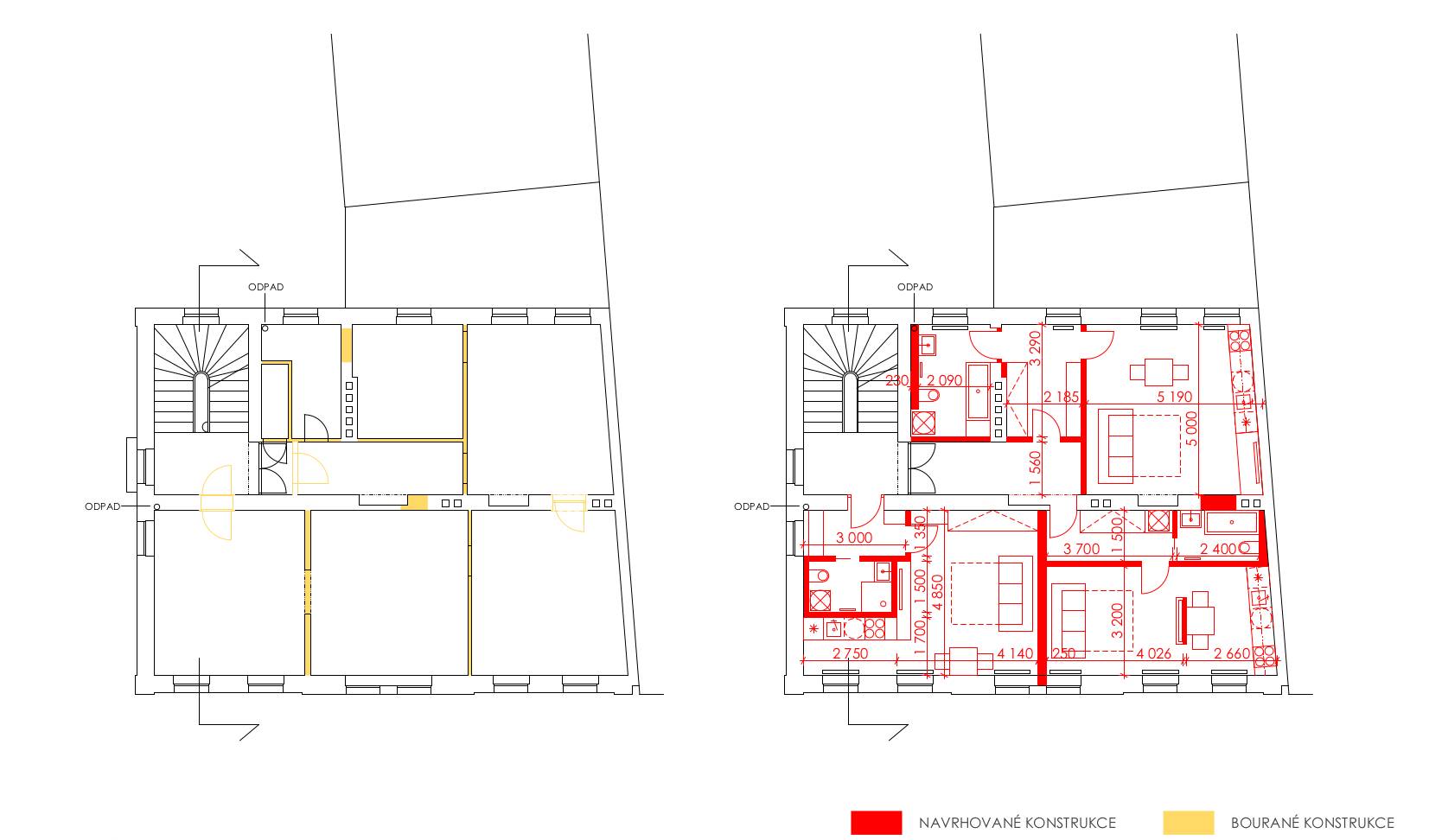 Liberec, architekt, architektonická studie, rekonstrukce, polyfunkční dům, bytový dům, návrh, parkoviště, exteriér, interiér, fasáda
