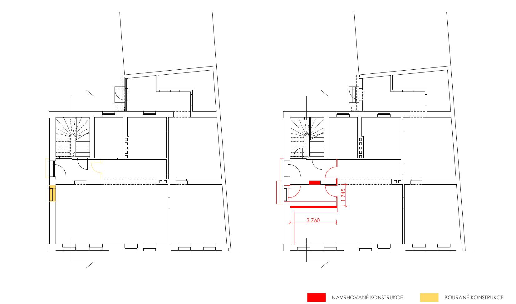 Liberec, architekt, architektonická studie, rekonstrukce, polyfunkční dům, bytový dům, návrh, parkoviště, exteriér, interiér, fasáda