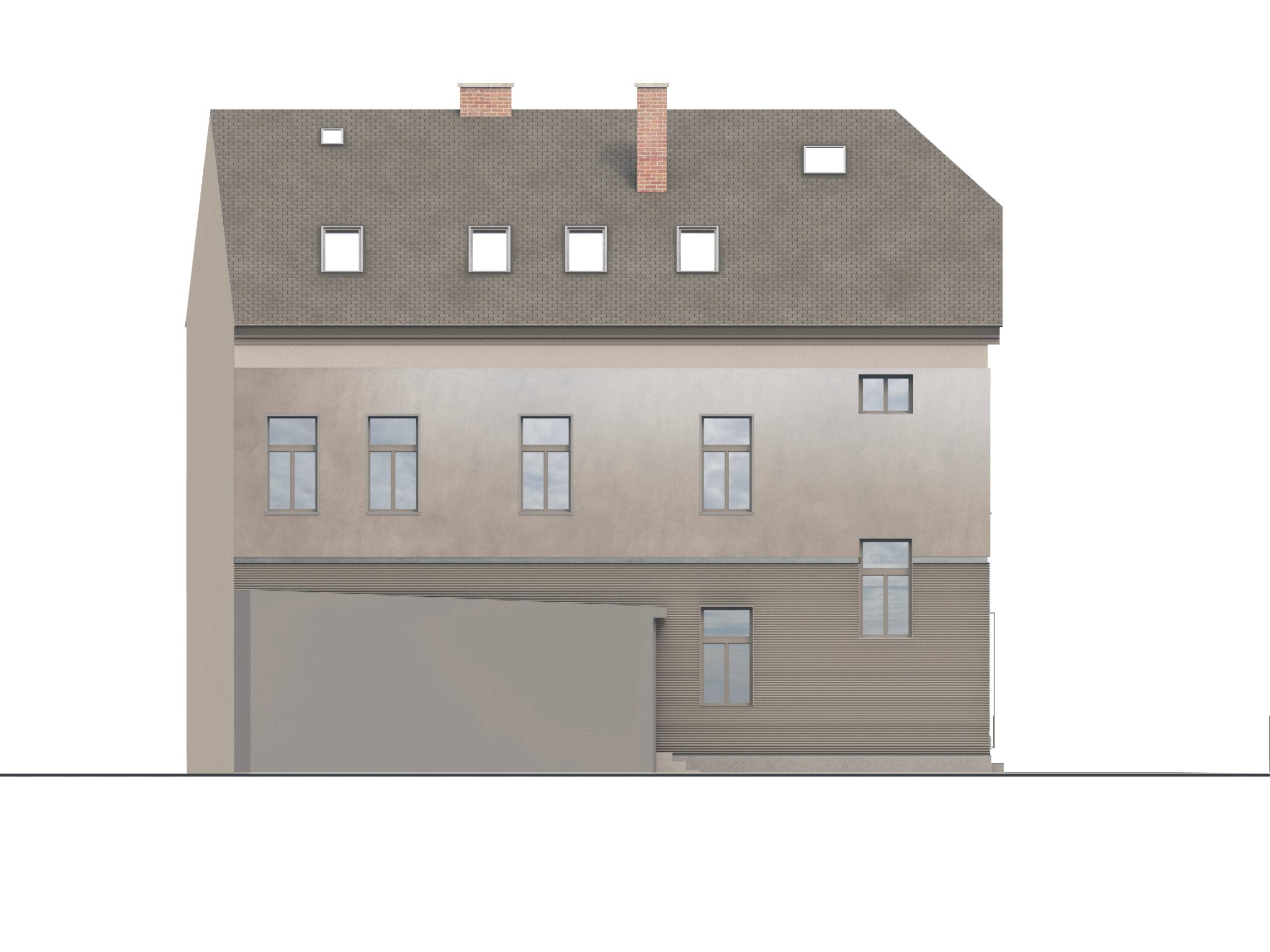Liberec, architekt, architektonická studie, rekonstrukce, polyfunkční dům, bytový dům, návrh, parkoviště, exteriér, interiér, fasáda