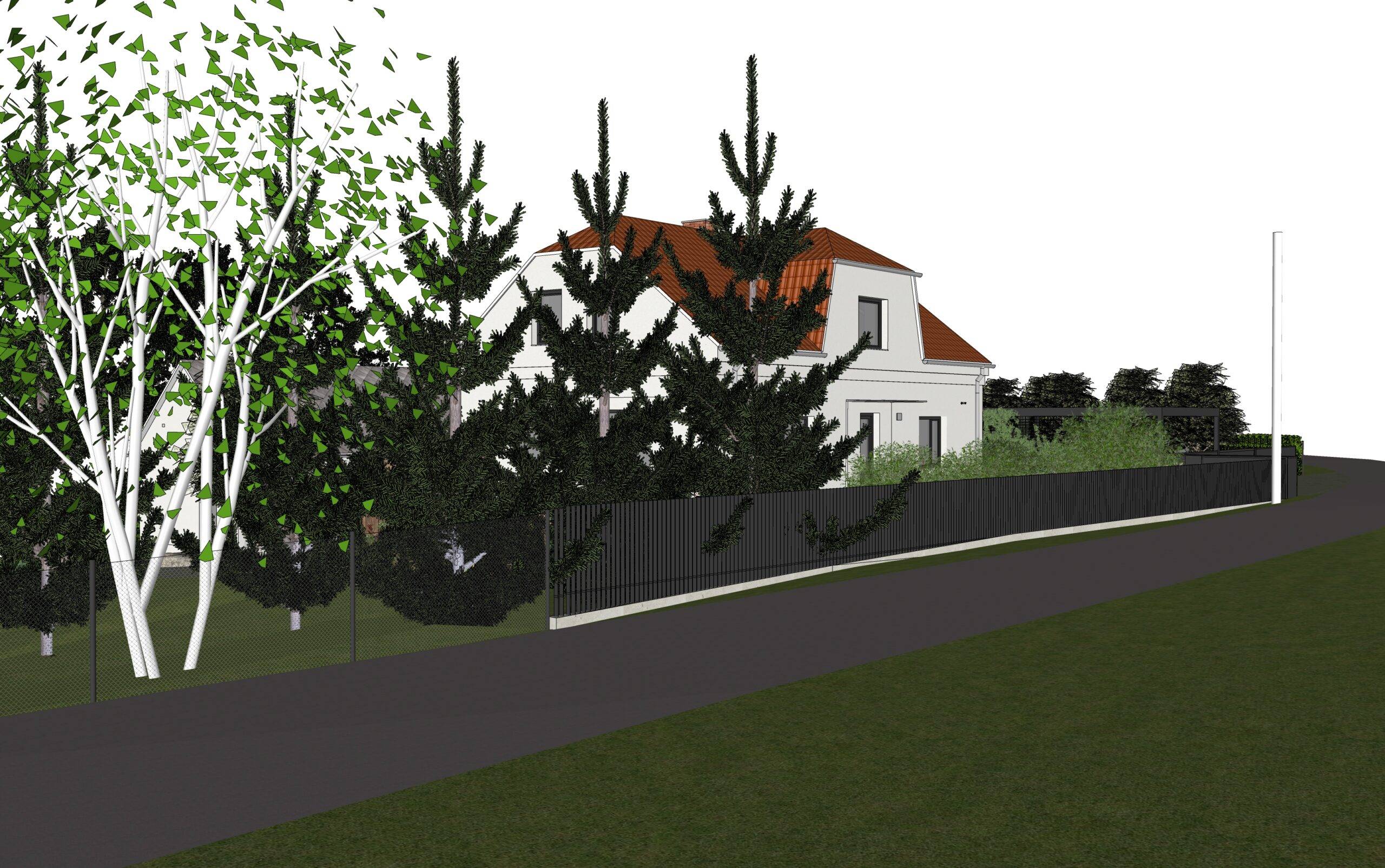návrh venkovních prostor. zahrada, exteriér, studie, vít lopatovský, architekt, projekt, 3d, model, petřvald, frýdek-místek