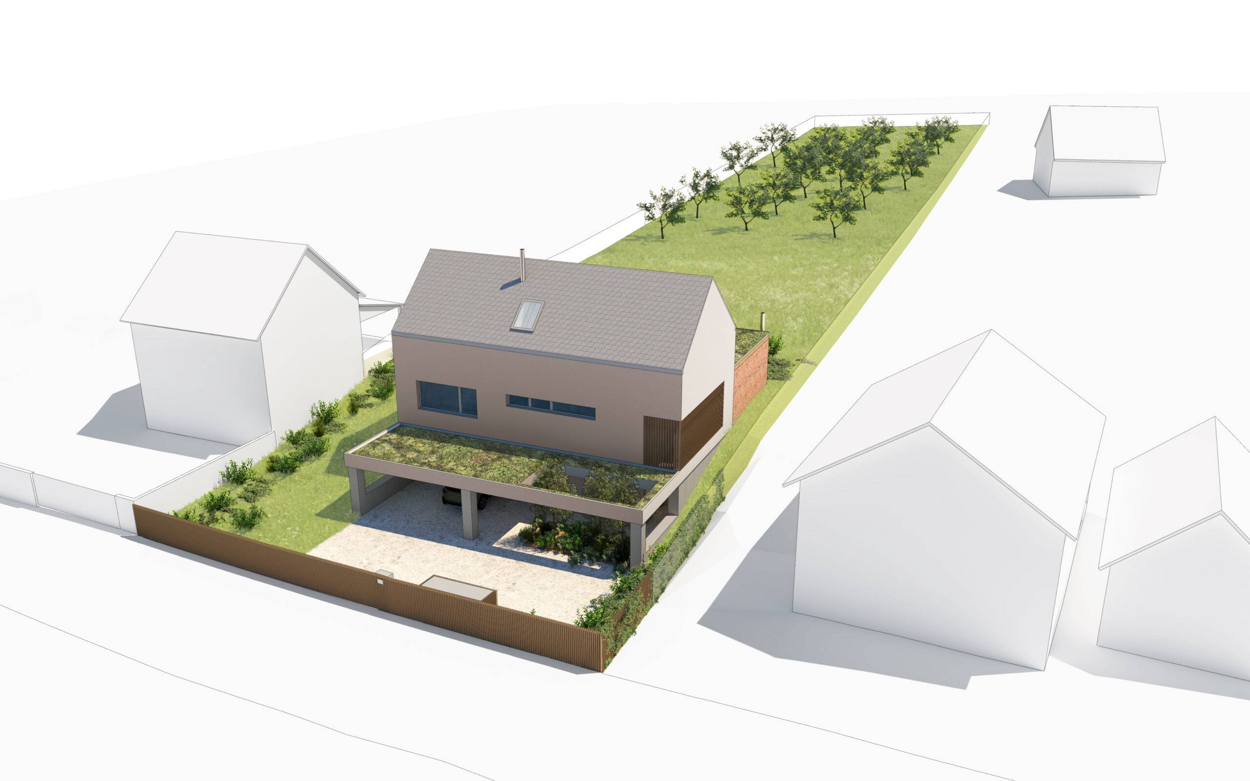 návrh budov, novostavba, rodinný dům, rd, návrh zahrady, návrh venkovních prostor, studie, architekt, projekt, Vít Lopatovský, Vetlá
