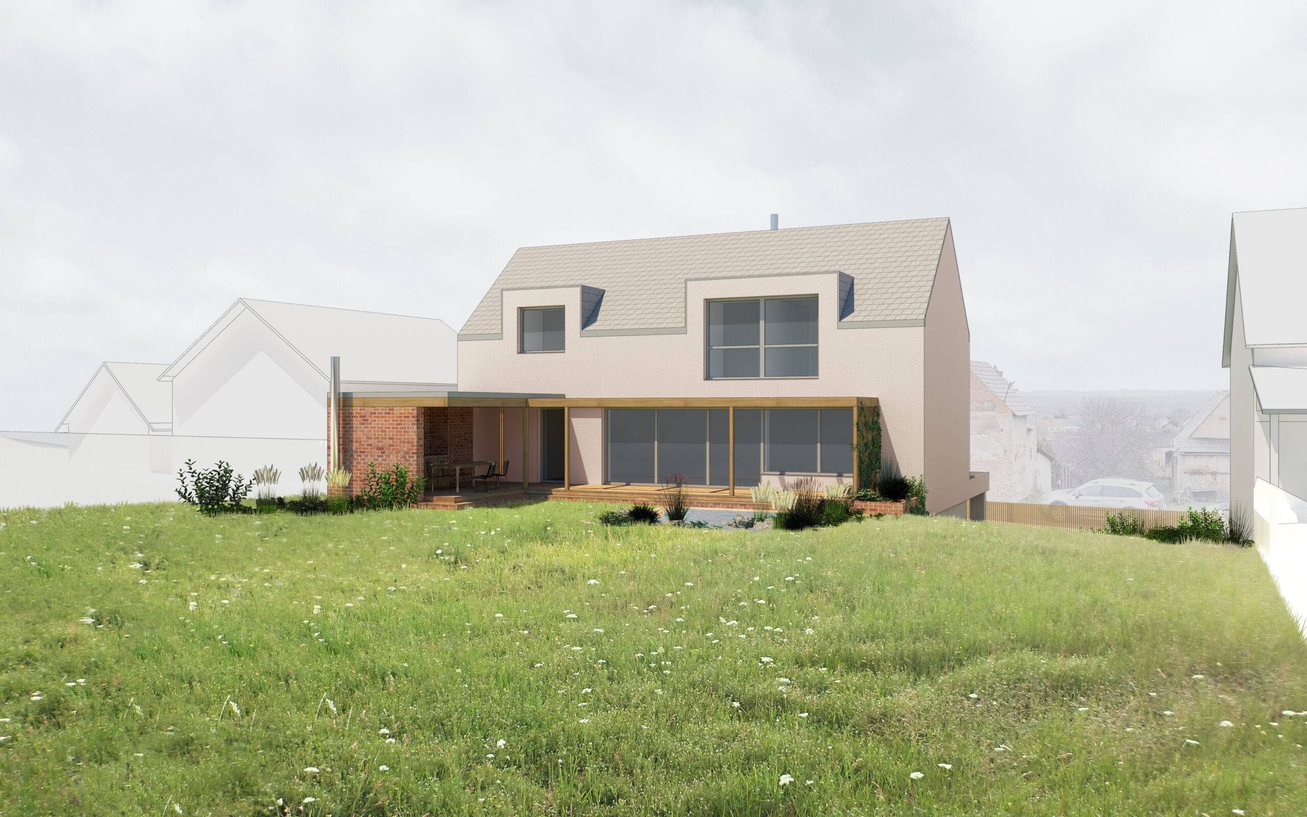 návrh budov, novostavba, rodinný dům, rd, návrh zahrady, návrh venkovních prostor, studie, architekt, projekt, Vít Lopatovský, Vetlá