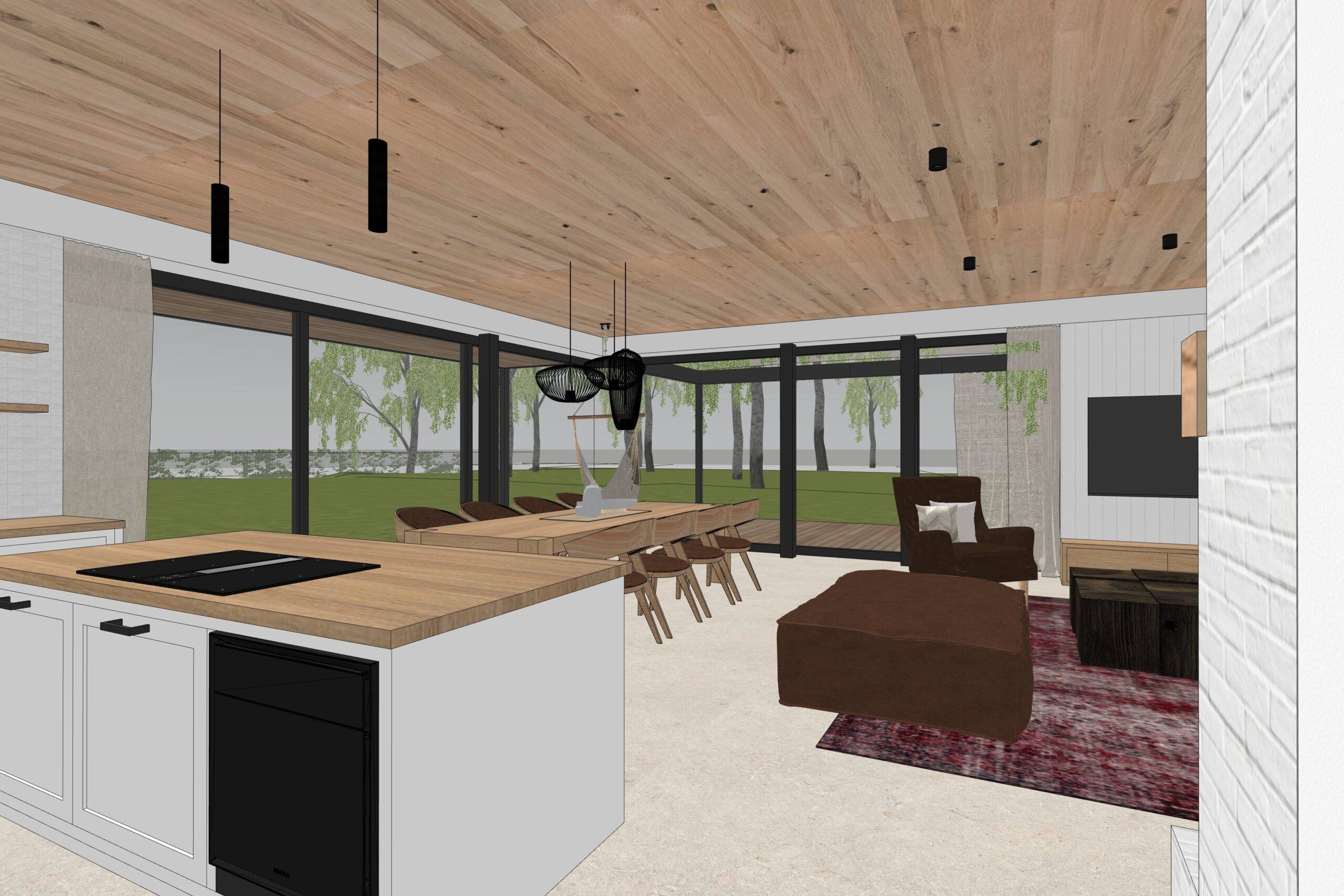 návrh domu, návrh zahrady, architektonická studie, projekt, návrh, Hradištko, chata, novostavba, interiér, Vít Lopatovský