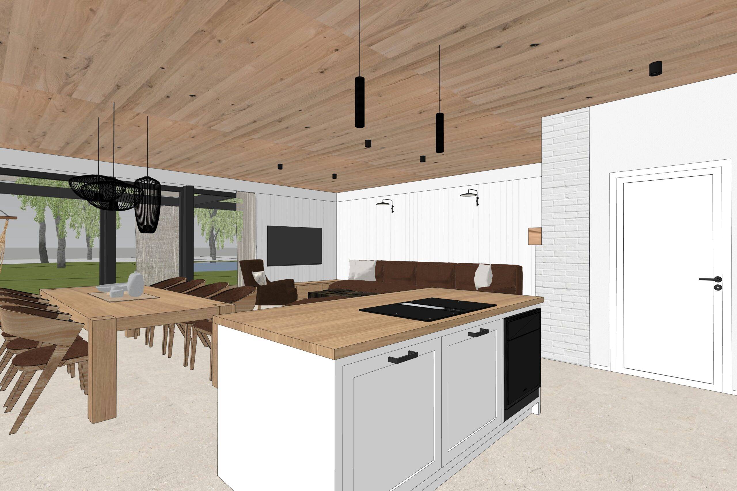 návrh domu, návrh zahrady, architektonická studie, projekt, návrh, Hradištko, chata, novostavba, interiér, Vít Lopatovský