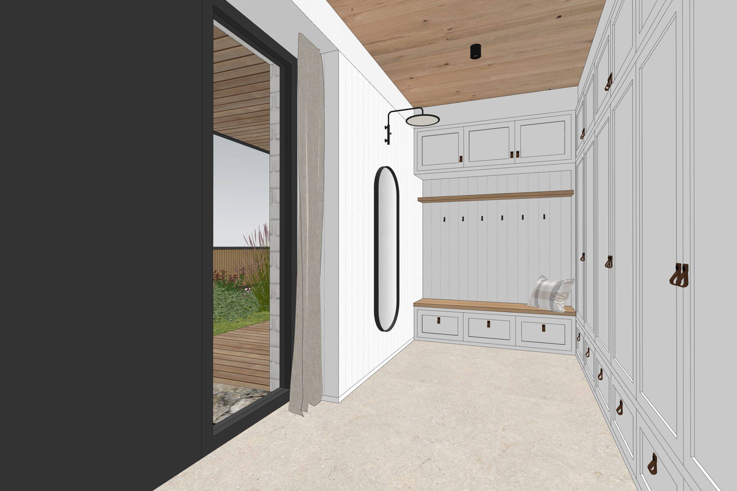 návrh domu, návrh zahrady, architektonická studie, projekt, návrh, Hradištko, chata, novostavba, interiér, Vít Lopatovský