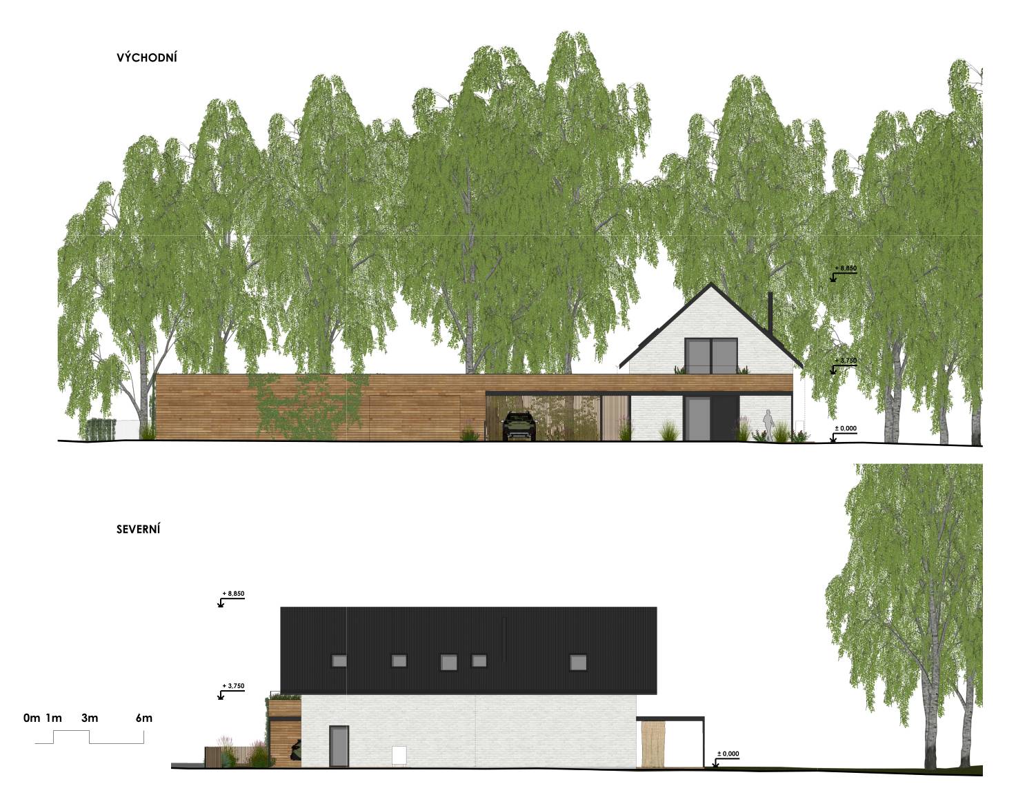 návrh domu, návrh zahrady, architektonická studie, projekt, návrh, Hradištko, chata, novostavba, interiér, Vít Lopatovský