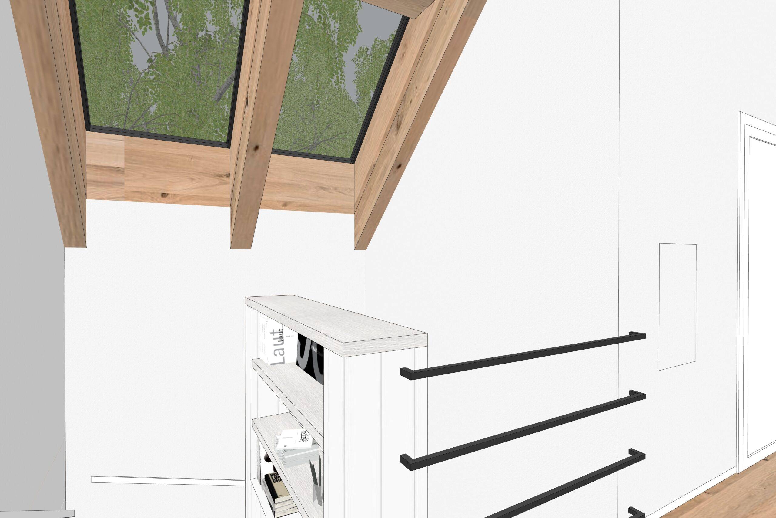 návrh domu, návrh zahrady, architektonická studie, projekt, návrh, Hradištko, chata, novostavba, interiér, Vít Lopatovský
