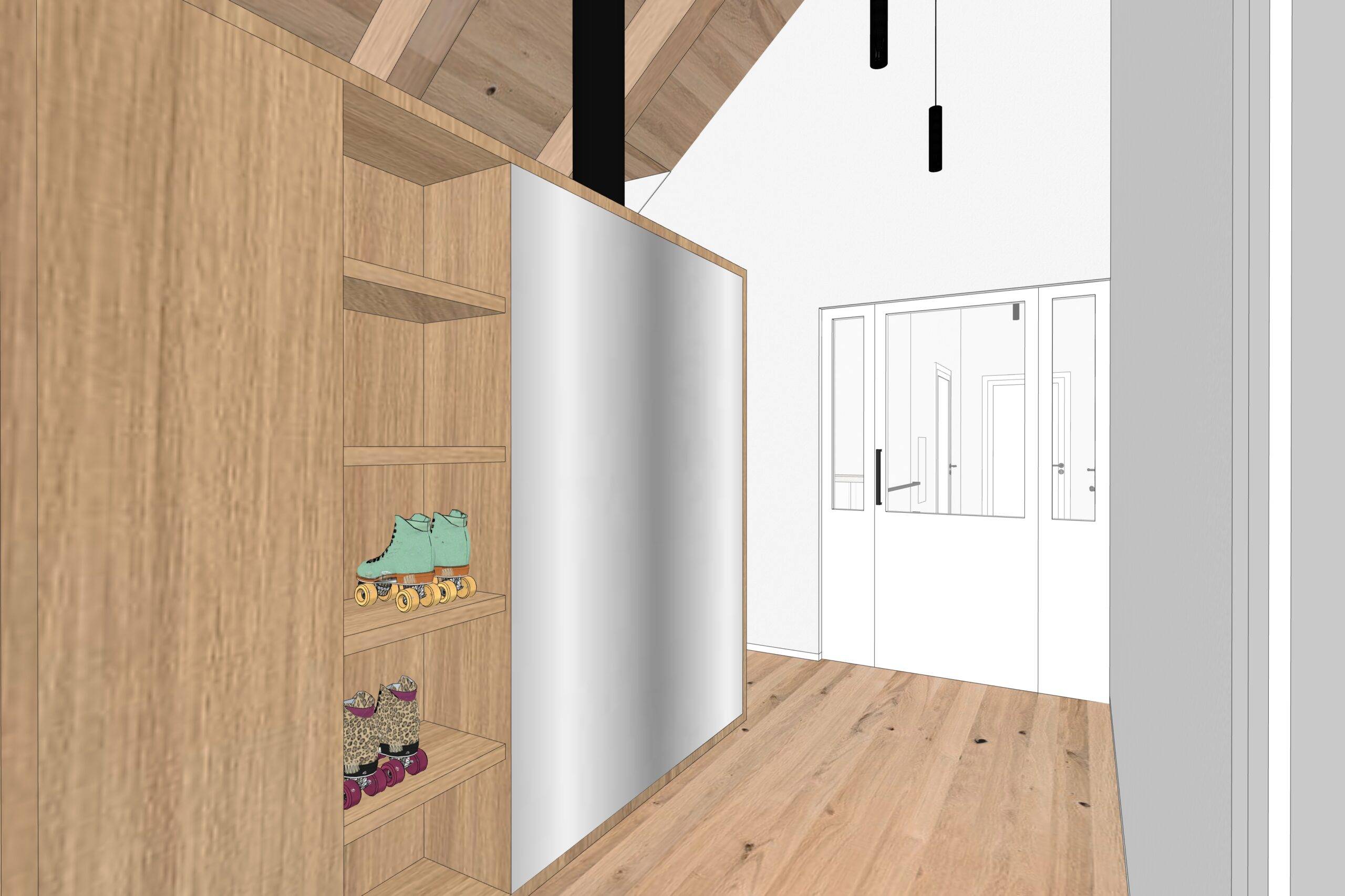 návrh domu, návrh zahrady, architektonická studie, projekt, návrh, Hradištko, chata, novostavba, interiér, Vít Lopatovský
