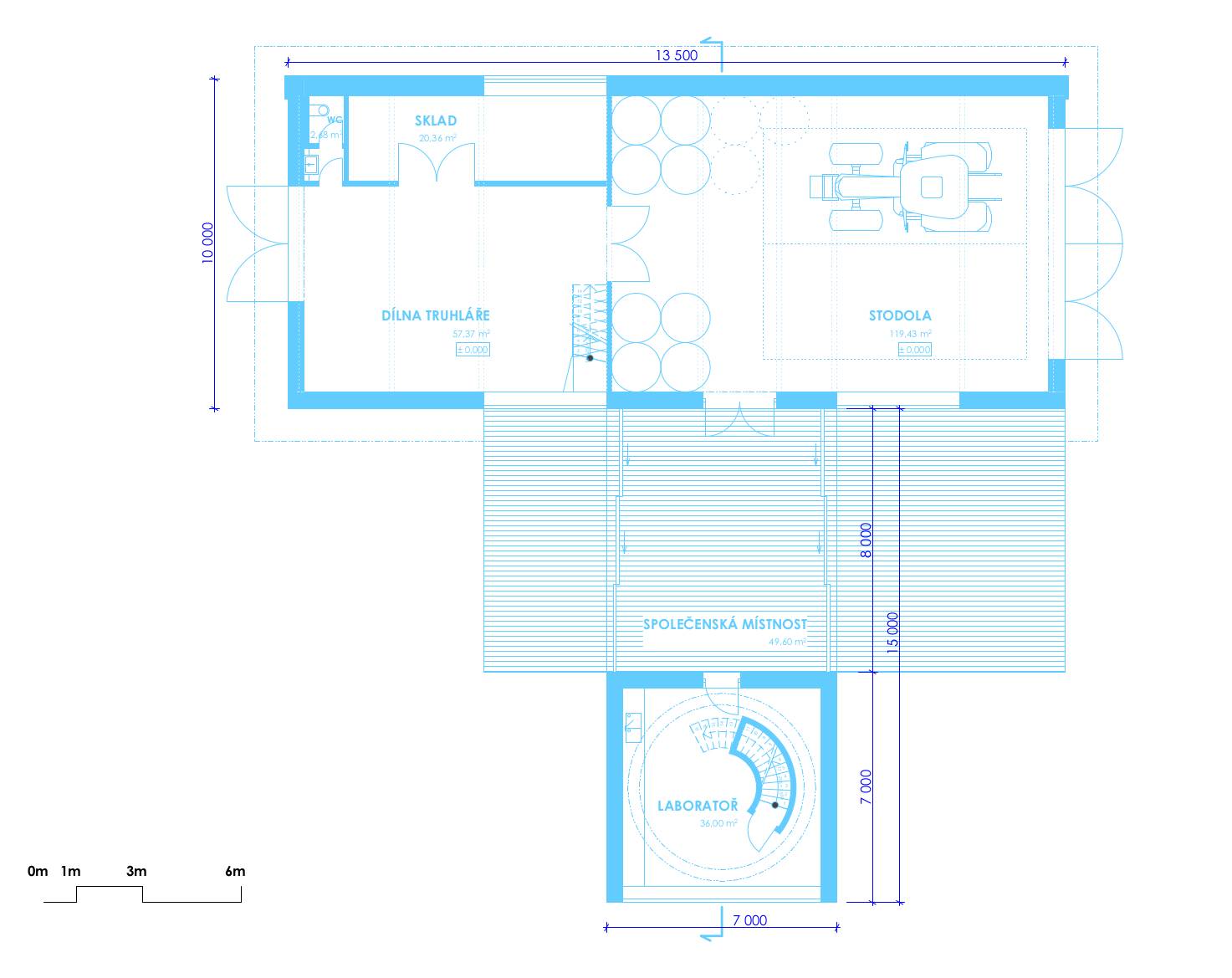 návrh domu, návrh zahrady, návrh areálu, architektonická studie, projekt, návrh, Javornice, stodola, novostavba, hvězdárna, Vít Lopatovský