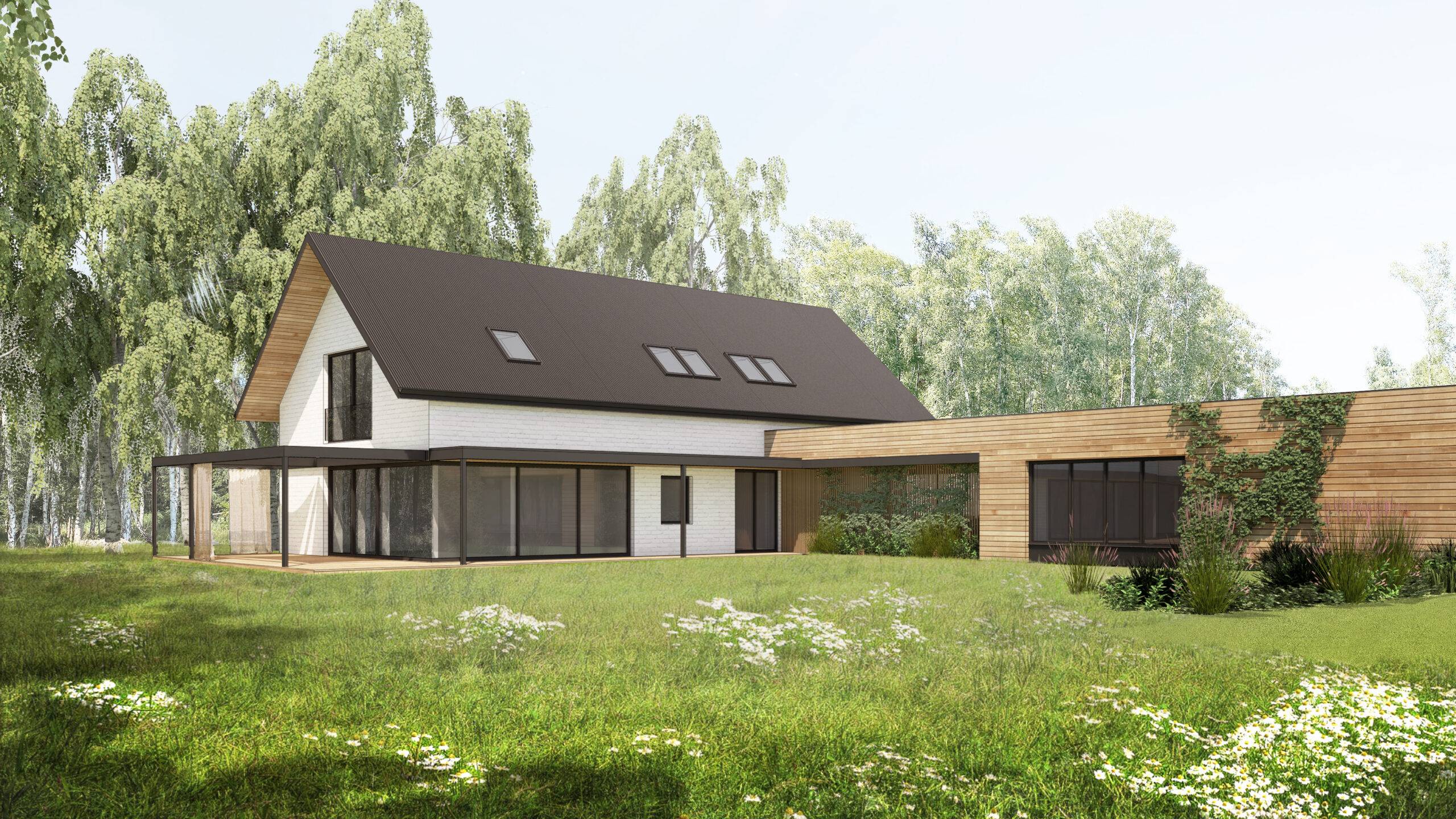 návrh domu, návrh zahrady, architektonická studie, projekt, návrh, Hradištko, chata, novostavba, interiér, Vít Lopatovský