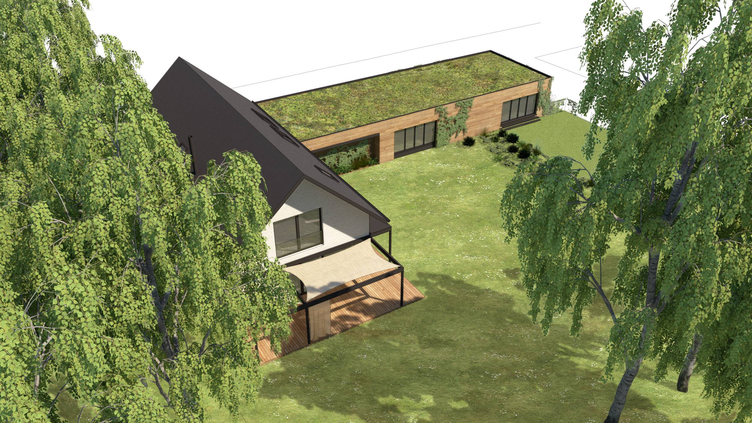 návrh domu, návrh zahrady, architektonická studie, projekt, návrh, Hradištko, chata, novostavba, interiér, Vít Lopatovský
