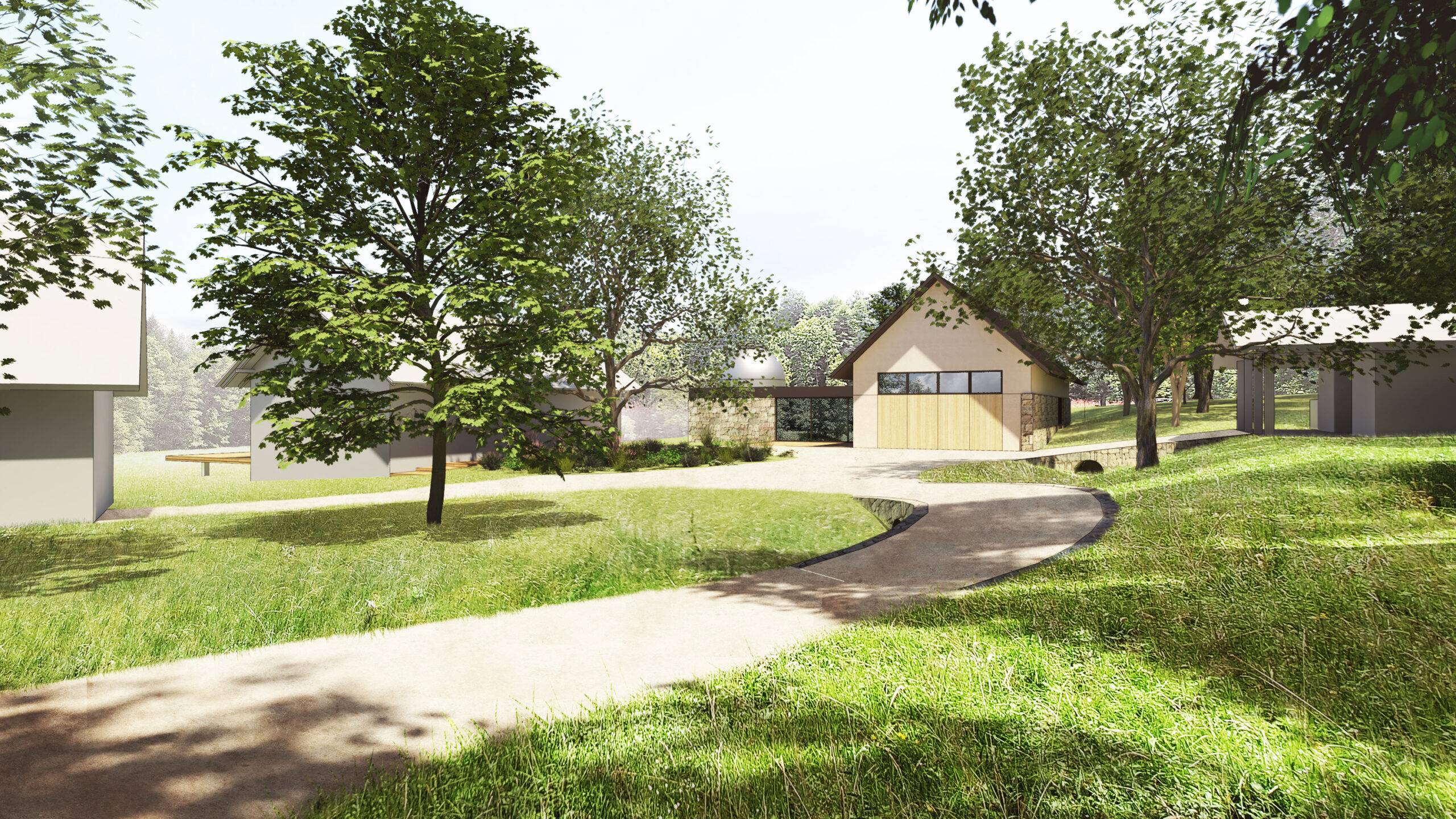 návrh domu, návrh zahrady, návrh areálu, architektonická studie, projekt, návrh, Javornice, stodola, novostavba, hvězdárna, Vít Lopatovský
