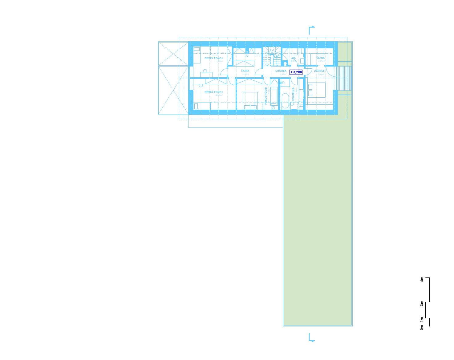 návrh domu, návrh zahrady, architektonická studie, projekt, návrh, Hradištko, chata, novostavba, interiér, Vít Lopatovský