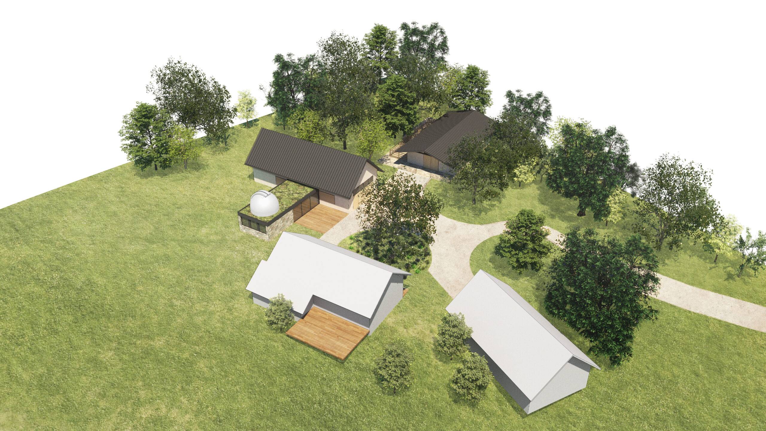 návrh domu, návrh zahrady, návrh areálu, architektonická studie, projekt, návrh, Javornice, stodola, novostavba, hvězdárna, Vít Lopatovský
