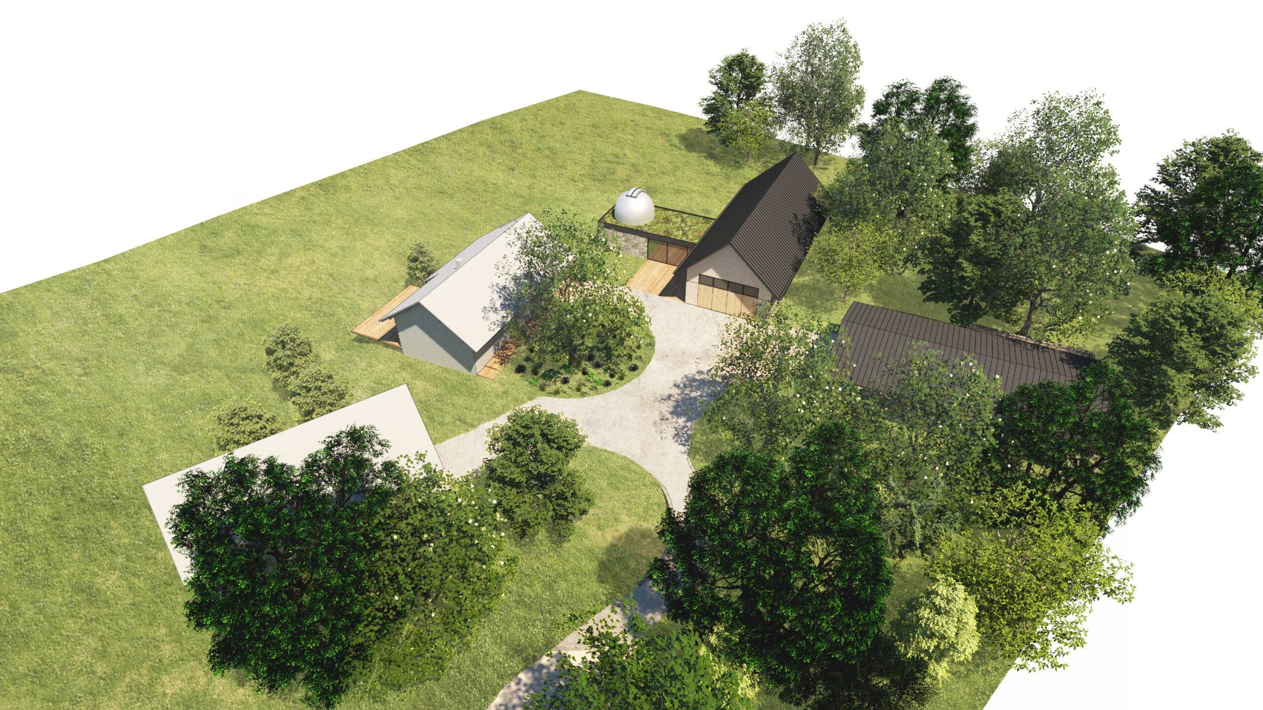 návrh domu, návrh zahrady, návrh areálu, architektonická studie, projekt, návrh, Javornice, stodola, novostavba, hvězdárna, Vít Lopatovský