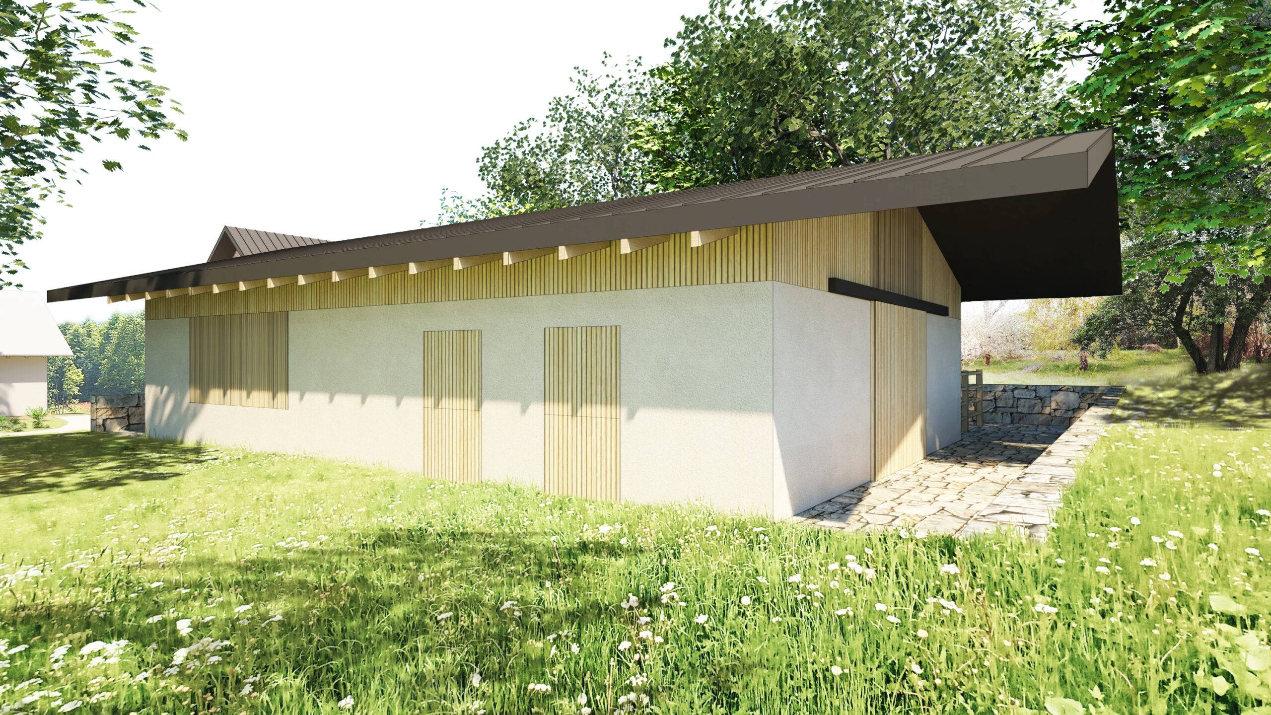 návrh domu, návrh zahrady, návrh areálu, architektonická studie, projekt, návrh, Javornice, stodola, novostavba, hvězdárna, Vít Lopatovský