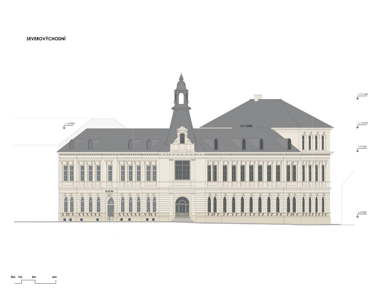návrh domu, architektonická studie, soutěž, projekt, návrh, Frýdlant, rekonstrukce, administrativní budova, Vít Lopatovský, architekt