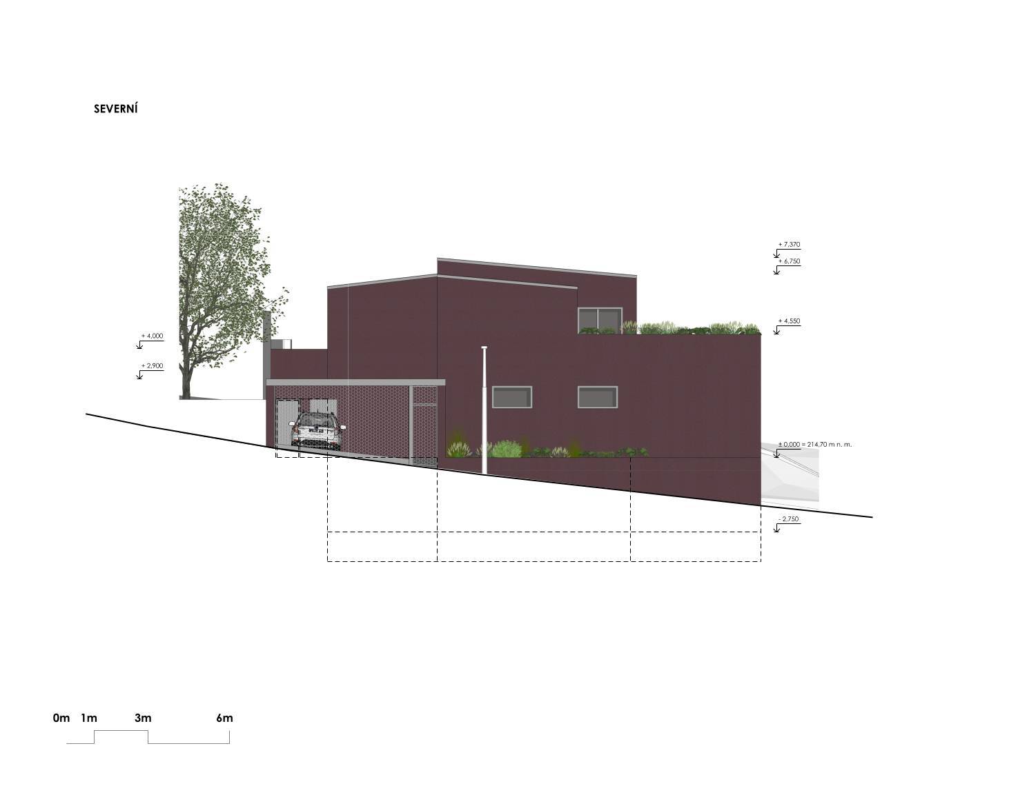 návrh domu, návrh zahrady, architektonická studie, projekt, návrh, Praha, Libeň, RD, novostavba, rodinný dům, Vít Lopatovský, architekt
