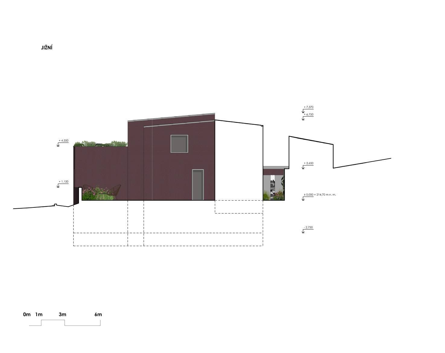 návrh domu, návrh zahrady, architektonická studie, projekt, návrh, Praha, Libeň, RD, novostavba, rodinný dům, Vít Lopatovský, architekt