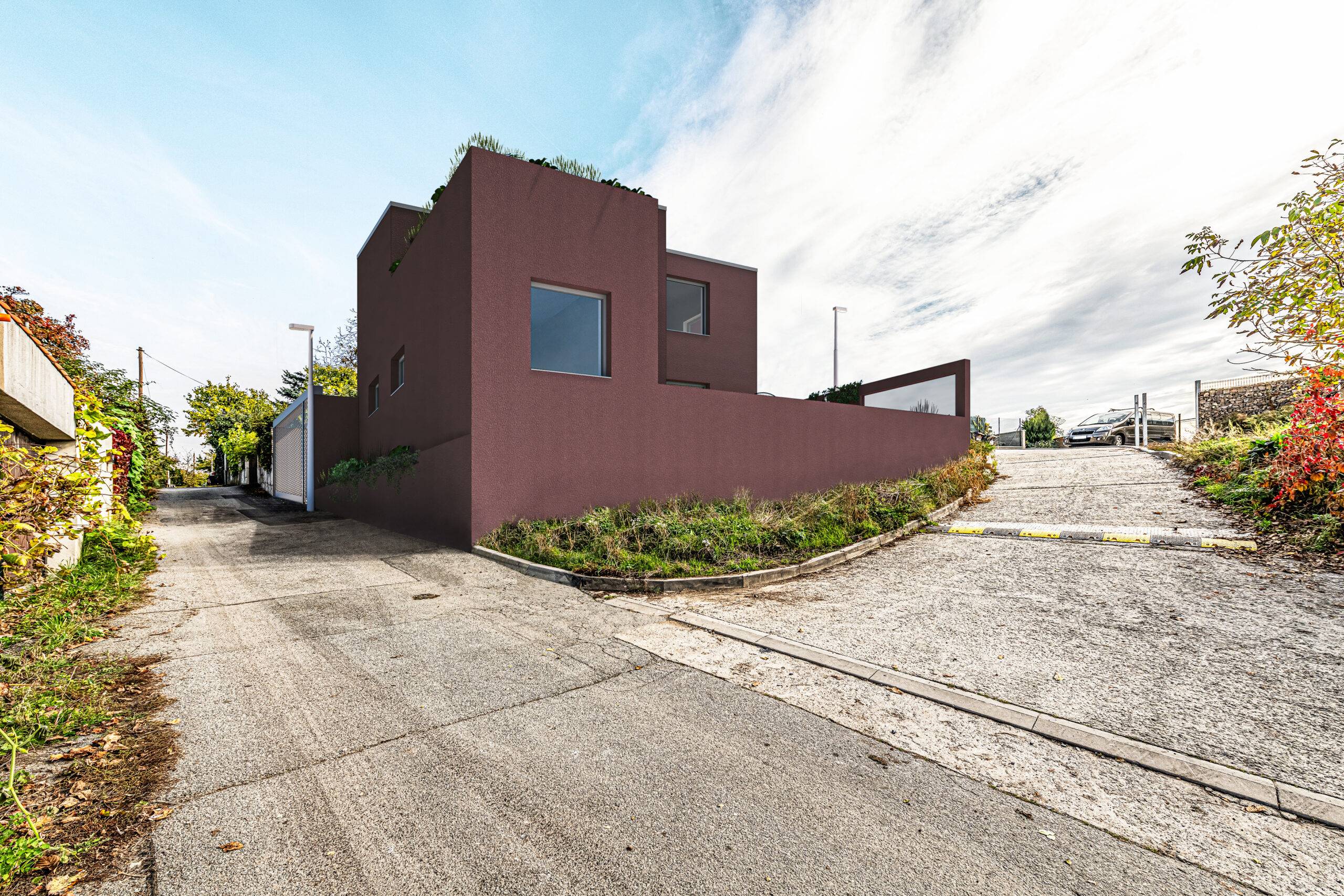 návrh domu, návrh zahrady, architektonická studie, projekt, návrh, Praha, Libeň, RD, novostavba, rodinný dům, Vít Lopatovský, architekt