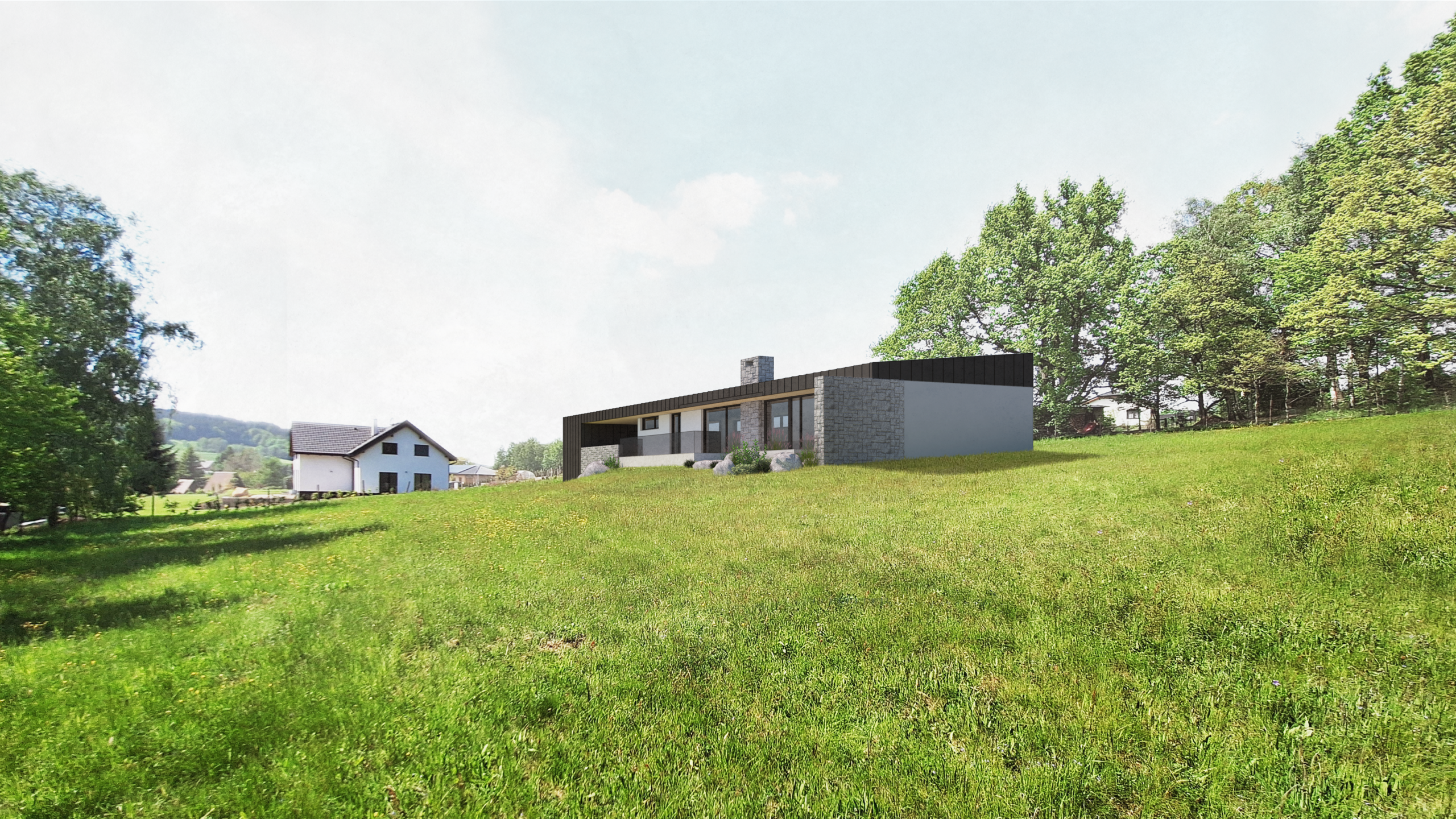 návrh domu, návrh zahrady, architektonická studie, projekt, návrh, Liberec, RD, rodinný dům, novostavba, interiér, Vít Lopatovský, architekt