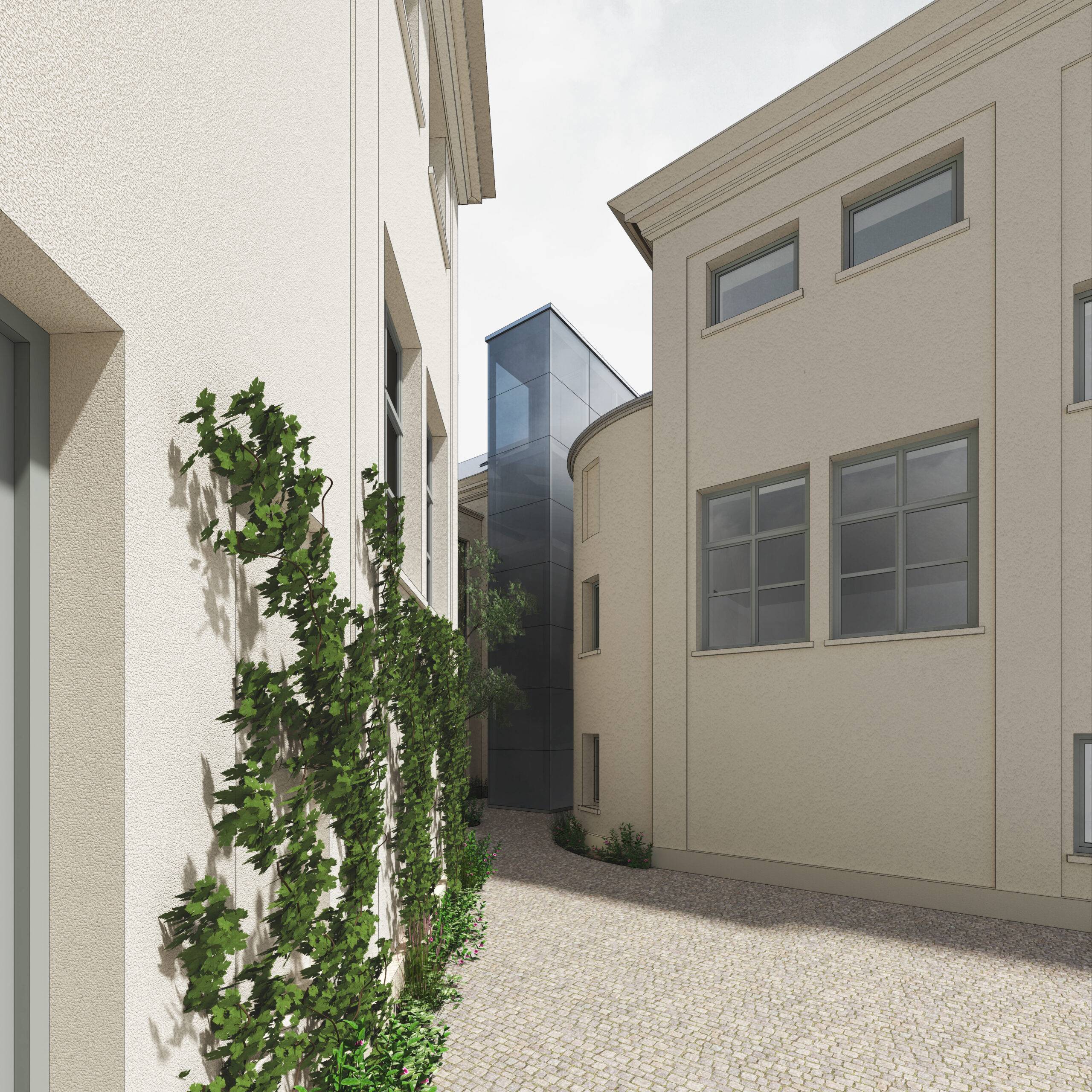 návrh domu, architektonická studie, soutěž, projekt, návrh, Frýdlant, rekonstrukce, administrativní budova, Vít Lopatovský, architekt