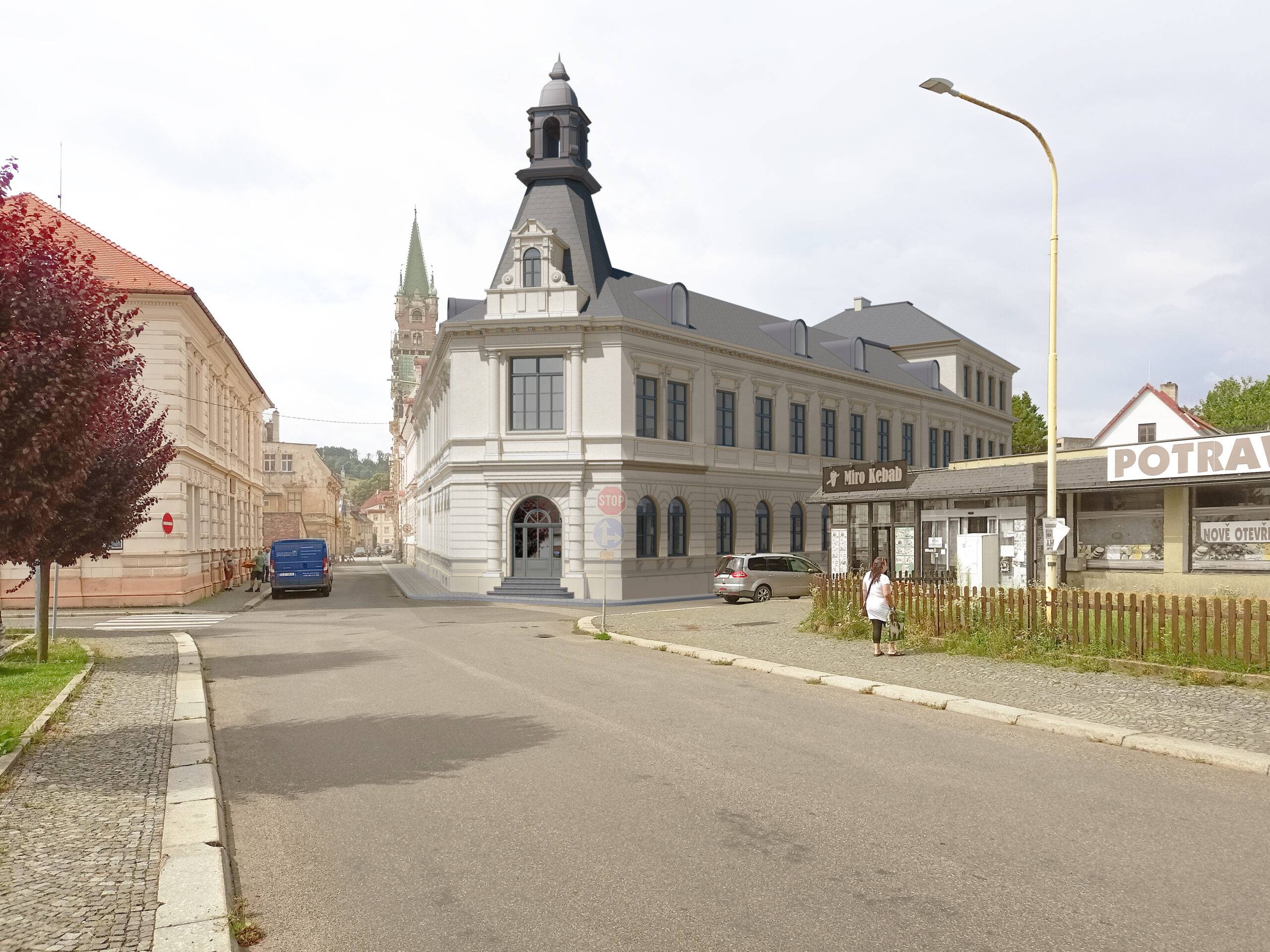 návrh domu, architektonická studie, soutěž, projekt, návrh, Frýdlant, rekonstrukce, administrativní budova, Vít Lopatovský, architekt