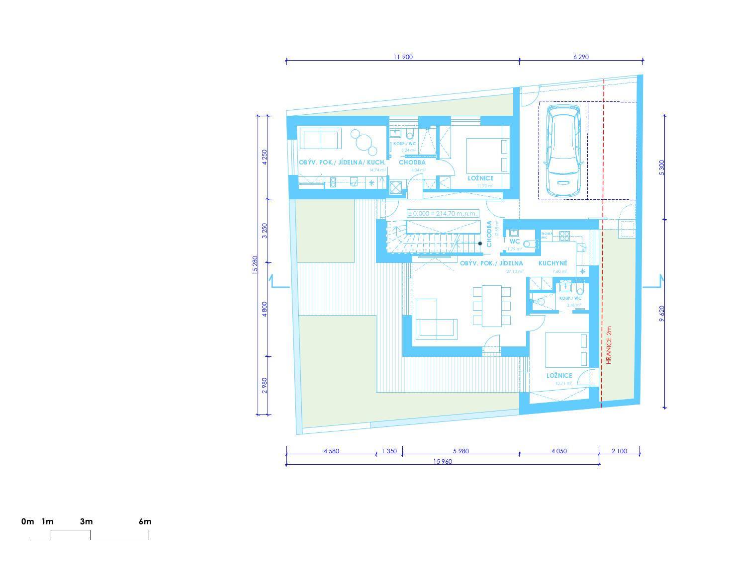 návrh domu, návrh zahrady, architektonická studie, projekt, návrh, Praha, Libeň, RD, novostavba, rodinný dům, Vít Lopatovský, architekt